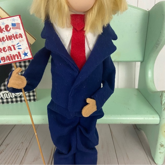 ❌SOLD❌MAGA Trump Gnome Doll Handmade America Patriotic Home Decor - Picture 4 of 12